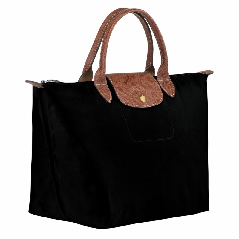 Black Longchamp Le Pliage Original M Women's Handbags